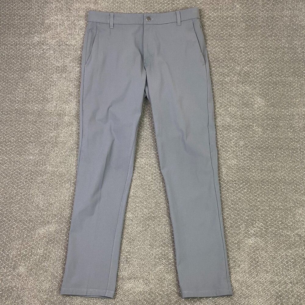 Lululemon Commission Pants Classic Fit Men's 34 Actual 35.5 x 32 Gray Warpstreme